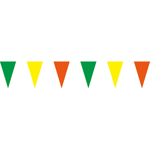 綠黃橘三角串旗;彩色三角串旗