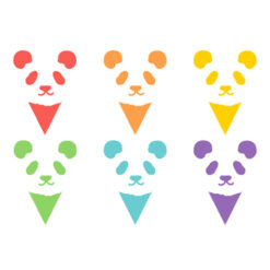 彩色熊貓串旗