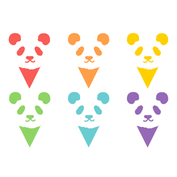 彩色熊貓串旗