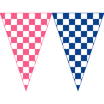 粉紅藍方塊串旗