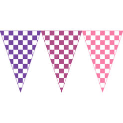 紫粉色方塊串旗