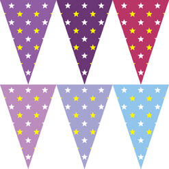 紫色星星串旗